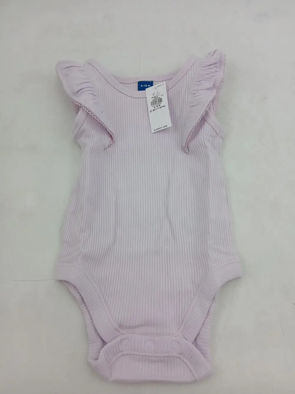 Old Navy Romper Girls 9-12 Months Purple Rib Knit Ruffle Sleeve One Piece